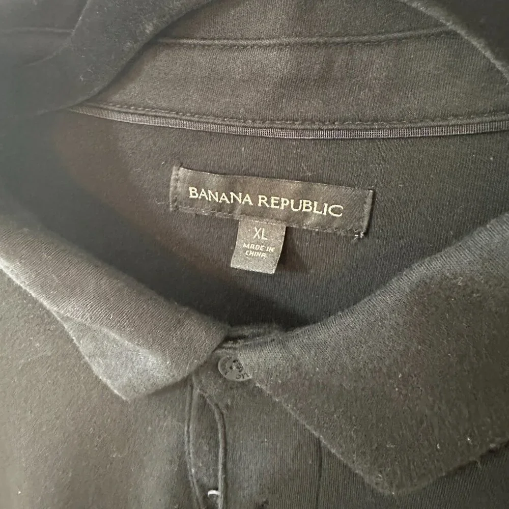 Banana Republic XL Men's Black Polo Shirt  100% Cotton